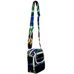 Colorful Neon Art Light Rays, Rainbow Colors Shoulder Strap Belt Bag by picsaspassion