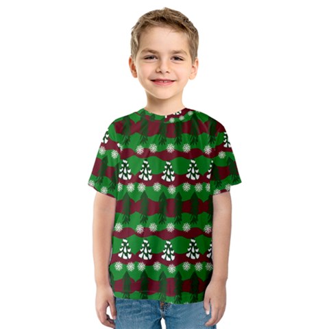 Snow Trees And Stripes Kids  Sport Mesh Tee by bloomingvinedesign