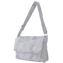 White Marble Texture Floor Background With Dark Gray Grey Texture Greek Marble Print Luxuous Real Marble Full Print Messenger Bag (l) by genx