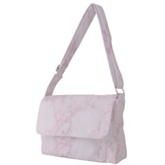 Pink Marble Texture Floor Background With Light Pink Veins Greek Marble Print Luxuous Real Marble  Full Print Messenger Bag (l) by genx