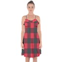 Canadian Lumberjack red and black plaid Canada Ruffle Detail Chiffon Dress View1