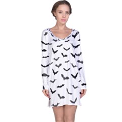 Bats Pattern Long Sleeve Nightdress by Sobalvarro