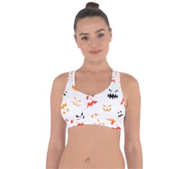 Pumpkin Faces Pattern Cross String Back Sports Bra by Sobalvarro