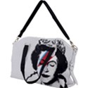 Banksy graffiti UK England God Save the Queen Elisabeth with David Bowie rockband face makeup Ziggy Stardust Canvas Crossbody Bag View2