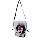 Banksy graffiti UK England God Save the Queen Elisabeth with David Bowie rockband face makeup Ziggy Stardust Folding Shoulder Bag View1