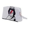 Banksy graffiti UK England God Save the Queen Elisabeth with David Bowie rockband face makeup Ziggy Stardust Wristlet Pouch Bag (Medium) View2