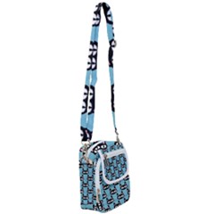 Cute Black Cat Pattern Shoulder Strap Belt Bag by Valentinaart