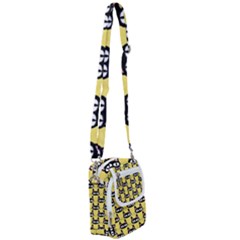 Cute Black Cat Pattern Shoulder Strap Belt Bag by Valentinaart