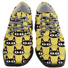 Cute Black Cat Pattern Women Heeled Oxford Shoes by Valentinaart