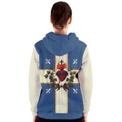 Quebec Flag Drapeau Québec Patriote Carillon Sacré-coeur Christian Catholic Old Vintage With Fleurs De Lys Women s Zipper Hoodie by Quebec