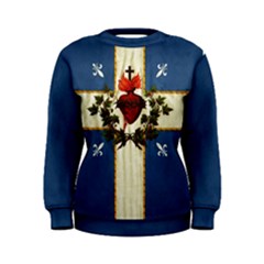 Quebec Flag Drapeau Québec Patriote Carillon Sacré-coeur Christian Catholic Old Vintage With Fleurs De Lys Women s Sweatshirt by Quebec