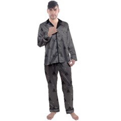 Gadsden Flag Don t Tread On Me Black And Gray Snake And Metal Gothic Crosses Men s Satin Pajamas Long Pants Set by snek