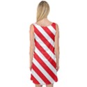 Candy Cane Red White Line stripes pattern peppermint Christmas delicious design Sleeveless Satin Nightdress View2