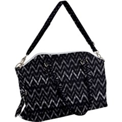 Chevrons Noir / Gris Canvas Crossbody Bag by kcreatif