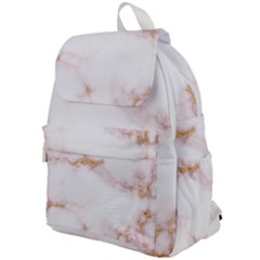 Pink And White Marble Texture With Gold Intrusions Pale Rose Background Top Flap Backpack by genx