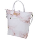 Pink and white Marble texture with gold intrusions Pale Rose Background Buckle Top Tote Bag View2