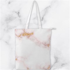 Pink And White Marble Texture With Gold Intrusions Pale Rose Background Double Zip Up Tote Bag by genx