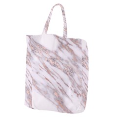 Marble With Metallic Rose Gold Intrusions On Gray White Stone Texture Pastel Pink Background Giant Grocery Tote by genx