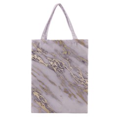 Marble With Metallic Gold Intrusions On Gray White Stone Texture Pastel Rose Pink Background Classic Tote Bag by genx