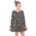 Floral pattern Kids  Long Sleeve Dress View1