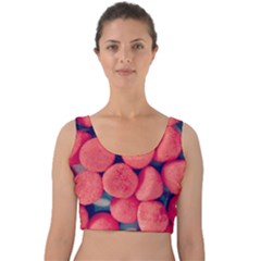 Fraise Bonbons Velvet Crop Top by kcreatif