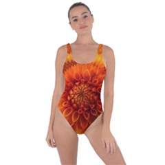 Abstract Dahlia Orange Autumn Bring Sexy Back Swimsuit