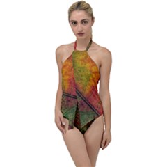 Fall Foliage Color Leaf Veins Go With The Flow One Piece Swimsuit