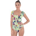 Flowers Ornament Decoration Short Sleeve Leotard  View1