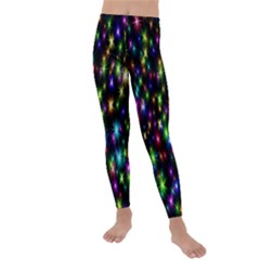 Star Colorful Christmas Abstract Kids  Lightweight Velour Leggings by Wegoenart