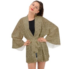 Wood In The Forest And Stars Mandala Long Sleeve Kimono by pepitasart