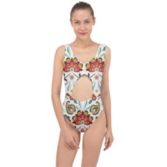 Baatik Print  Center Cut Out Swimsuit by designsbymallika