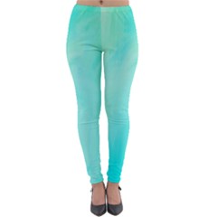 Blue Green Shades Lightweight Velour Leggings by designsbymallika