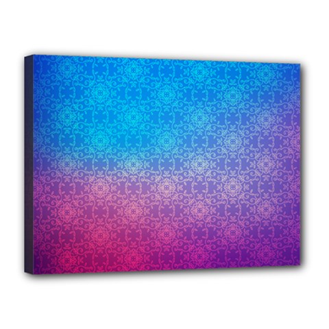 Blue Pink Shade Canvas 16  X 12  (stretched) by designsbymallika