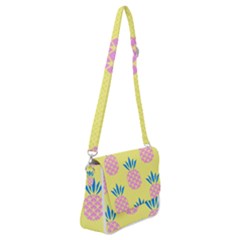 Summer Pineapple Seamless Pattern Shoulder Bag With Back Zipper by Sobalvarro