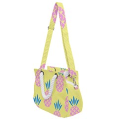 Summer Pineapple Seamless Pattern Rope Handles Shoulder Strap Bag by Sobalvarro