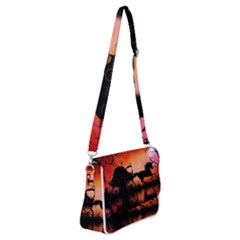 Drive In The Night By Carriage Shoulder Bag With Back Zipper by FantasyWorld7