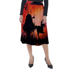 Drive In The Night By Carriage Classic Velour Midi Skirt  by FantasyWorld7