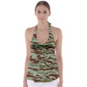 Brown and Green Camo Babydoll Tankini Top View1