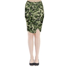 Dark Green Camouflage Army Midi Wrap Pencil Skirt by McCallaCoultureArmyShop