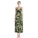 Dark Green Camouflage Army Button Up Chiffon Maxi Dress View1