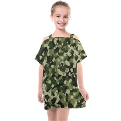 Dark Green Camouflage Army Kids  One Piece Chiffon Dress by McCallaCoultureArmyShop