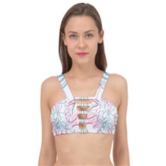 Flowers Cage Up Bikini Top