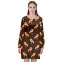 pizza is love Long Sleeve Chiffon Shift Dress  View1