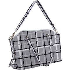 Pattern Carreaux Noir/gris Canvas Crossbody Bag by kcreatif