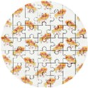 PIZZA PATTERN Wooden Puzzle Round View1