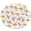 PIZZA PATTERN Wooden Puzzle Round View2