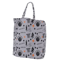 Slam Dunk Basketball Gray Giant Grocery Tote by mccallacoulturesports