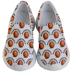 Orange Basketballs Kids Lightweight Slip Ons by mccallacoulturesports