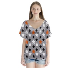 All Star Basketball V-neck Flutter Sleeve Top by mccallacoulturesports