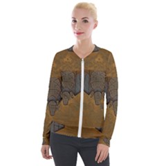 Wonderful Elephant Velour Zip Up Jacket by FantasyWorld7